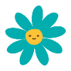 Kawaii Turquoise Daisy Smile