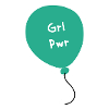 Grl Pwr Teal Balloon