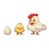 Ei, Küken, Huhn, Pixelkunst