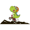 Cool dinosaur rides bike