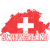 Swiss Map Cross Emblem with Silhouettes