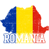 Romania Map Flag Emblem