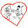 Playful lovers in the heart