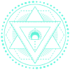 Géométrie hexagramme lune bleu