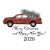 Weihnachtsauto mit Tannenbaum