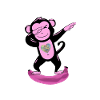 Cute pink monkey dabbing