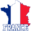 Frankreich-Trikolore-Kartenemblem