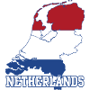 Netherlands Flag Map Silhouette