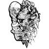 Medusa with skull