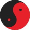 yinyang black red
