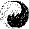 Otter ying yang symbol