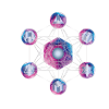 Purple and Blue Metatron Cube