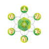 Green and yellow metatronic cube
