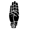 USA Sign Language Letter B.