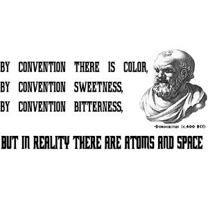 Democritus, atoms and space