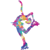 Aquarelle silhouette patineuse