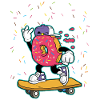 Skateboard Donut - patineur cool