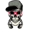 DJ Skull with Headphones