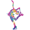 Aquarelle silouette patineuse GLACE