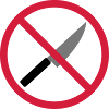 Forbidden sign knife
