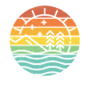 retro sunset island