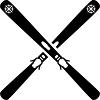 crossed ski