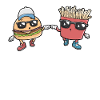 Burgers et frites kawaii