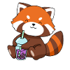 Röd panda bubbla te gåva Boba te röd panda