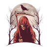 Halloween Sensenmann Rabe Mond