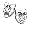 Theater comedy tragedy masks design