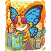 Sweet butterfly and the city