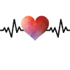 Ekg line - heart geometric
