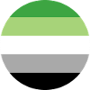 round sticker aromantic pride flag lgbt gift idea