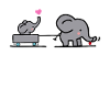 Big elephant attracts little elephant