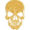 Skull skull bones glitter gold