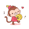 Cute Happy Monkey With Cymbals