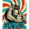 Retro ginpanse monkey