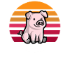Pig in the sunset retro