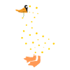 Daisy funny goose from flowers