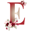 Buchstabe E mit Blumen