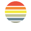 Sunset Retro Circle Background