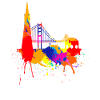 San Francisco Skyline Colorful Colors Painting Love SF