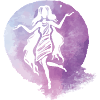 Silhouette de danseuse aquarelle violette