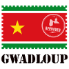 Drapeau Guadeloupe style timbre