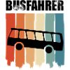 Proud bus driver retro bus