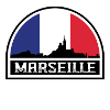 Marseille France Skyline Silhouette Drapeau Français