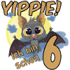 ICH BIN 6 GEBURTSTAG KINDER FLEDERMAUS