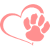 Heart dog paw dog lover