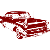 Vintage handelaar - oude auto - rood