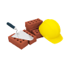 bricks trowel helmet